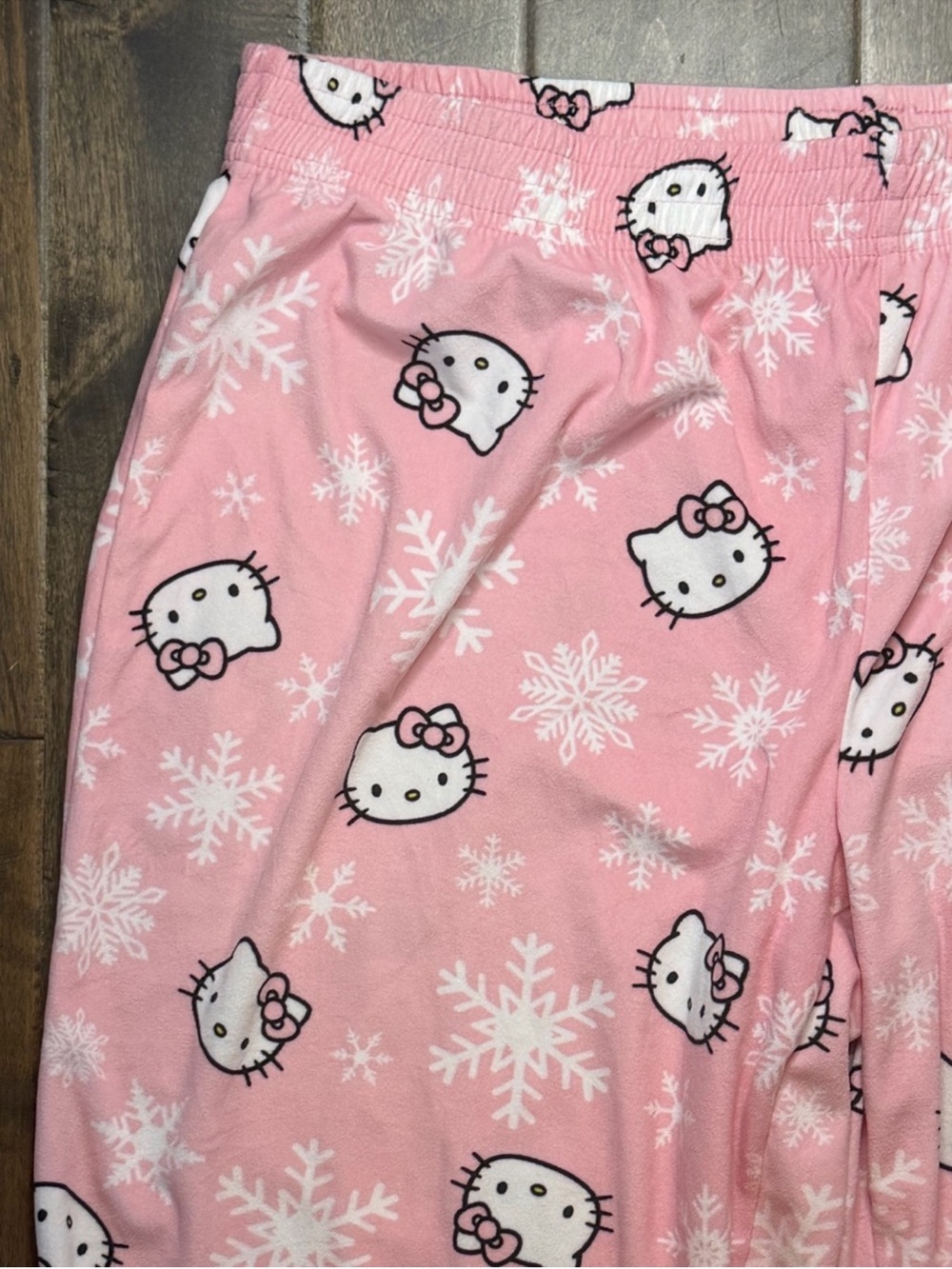Hello Kitty Sanrio Plush Fleece Pajama Set Women’s XL Pink White Winter PJs - Picture 9 of 10